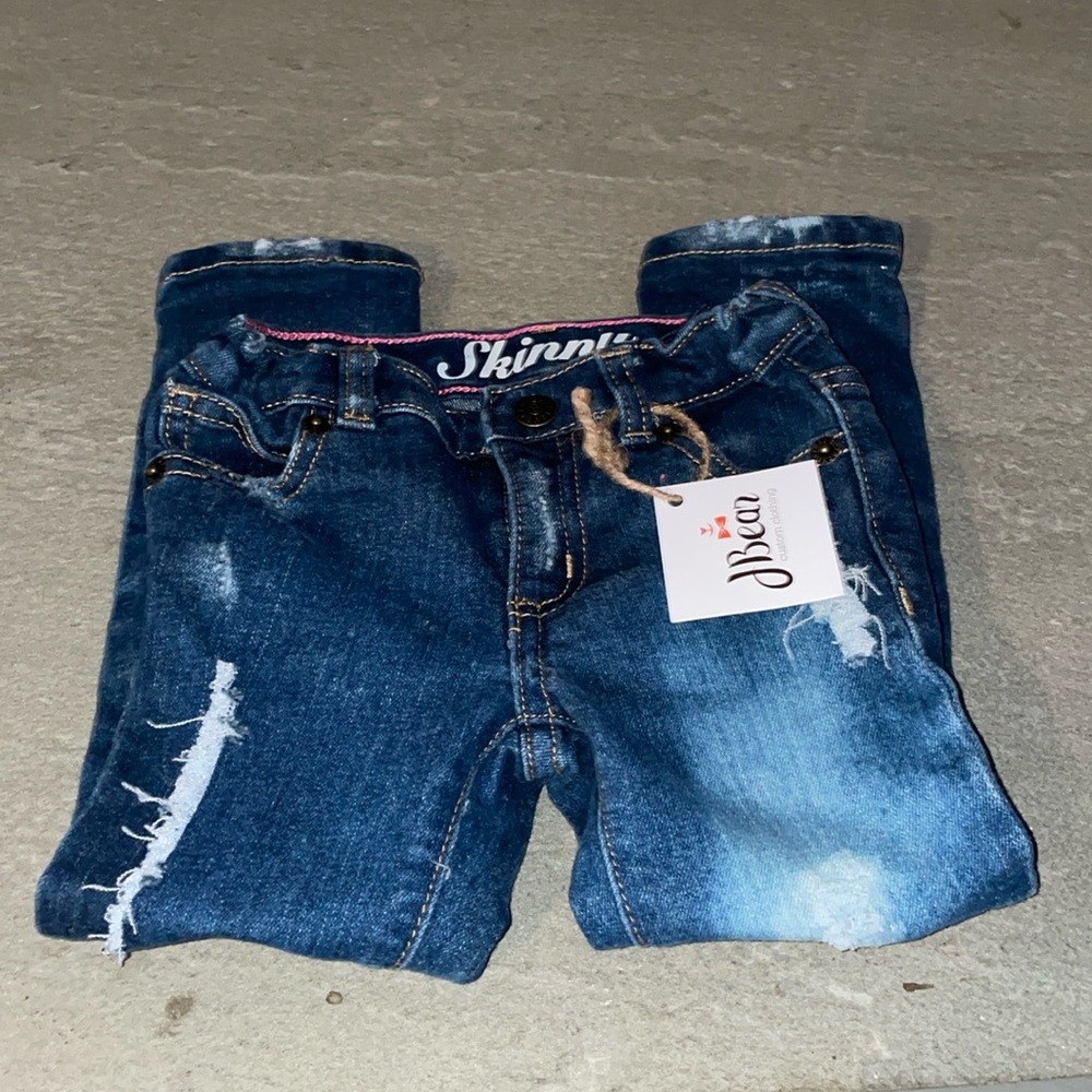 New custom order from Etsy Crazy 8 skinny distressed denim jeans girl size 3T.